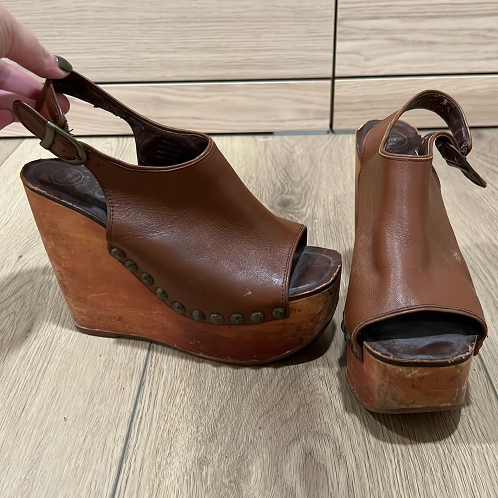 Jeffrey Campbell studded leather wedges